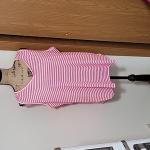 Xxl white and pink/light red/coral tank top